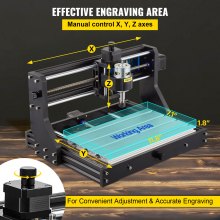 VEVOR CNC 3018 Diy Graviermaschine Pro 300 x 180 x 45 mm Graviermaschine 3 Achsen Mini Lasergravierer mit Grbl Steuerkarte und Offline Controller