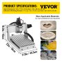 VEVOR CNC 3020-Graviermaschine, 3 Drehachsen DIY Mini CNC Maschine Graviermaschine, Lasergravierer 3 Achsen CNC 3020 Fräsmaschine Mit USB Graviermaschine Router für Metall, Glas, Holz, Stein usw.