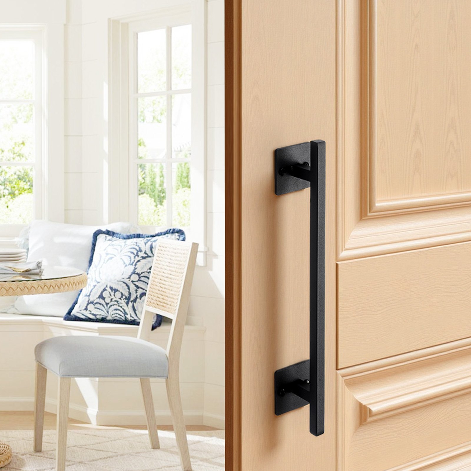 VEVOR Scheunentorgriff, 32 cm, Scheunentürgriff mit rostbeständiger Beschichtung, Schiebetür Griff aus Karbonstahl, Schrankgriff, Metall-Schiebetürgriffe für Garage, Schuppen, Schrank, 2er-Set