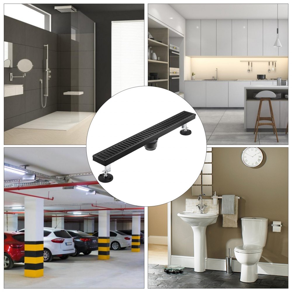 Vevor Duschrinne Ablaufrinne Bodenablauf 61x7 Cm Edelstahl 30 L/min Duschrinne