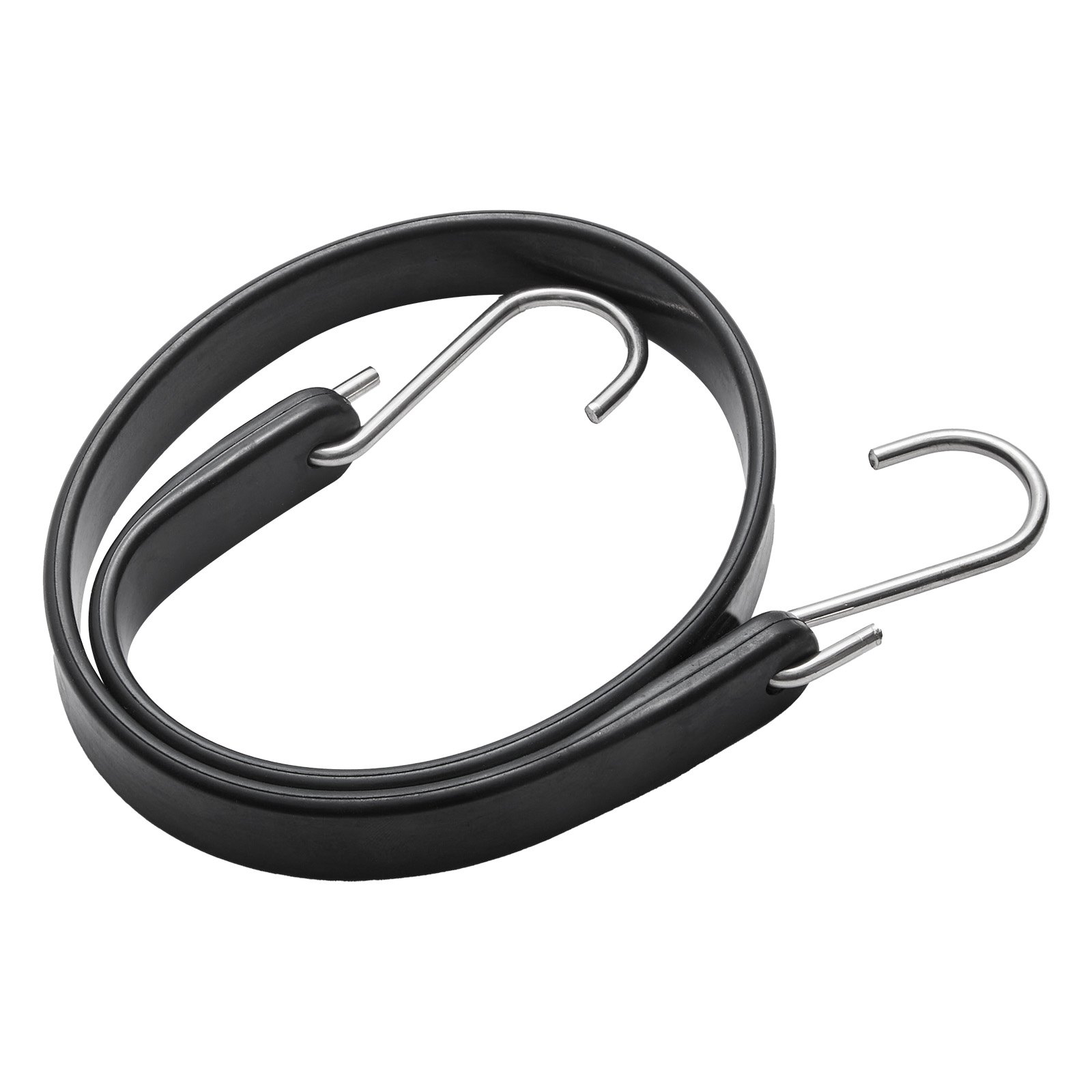 VEVOR 10-piece flat tensioning rope, 20 mm heavy-duty tensioning straps with steel S-hooks, 61 cm long elastic tensioning rope for cargo, tarpaulins, trucks and tents, black