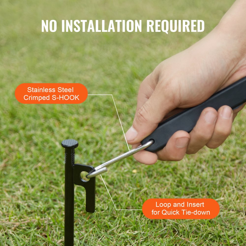 VEVOR 10-teiliges flaches Spannseil, 20 mm robuste Spanngurte mit S-Haken aus Stahl, 91,4 cm langes elastisches Spannseil für Fracht, Planen, LKWs und Zelte, schwarz