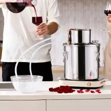 VEVOR Alkoholdestillieranlage 19 L Edelstahl Wasseralkoholdestillieranlage mit Kupferspule, Heimbrau-Raffinations-Gärungsset mit Thermometer, für Wein Whisky Brandy Silber