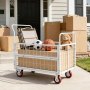 VEVOR Plattformwagen mit Gitterwänden 907 kg, 6-in-1 faltbarer Transportwagen mit Schwenkrädern, Schwerlast-Handwagen, Multifunktionaler Materialwagen, für Lebensmittel, Wäsche, 1130x675x1070 mm