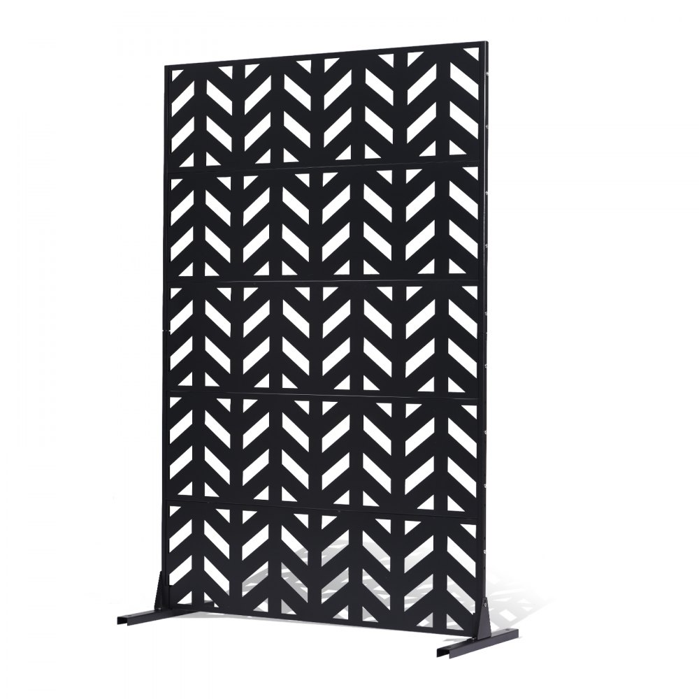 VEVOR Paravent, 120x50,8x183 cm, Raumteiler für den Außenbereich, freistehende Trennwand mit Ständer, dekorativer Garten-Sichtschutz, Raumtrenner für Balkon, Terrasse, Innenbereich, Schwarz
