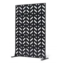 VEVOR Paravent, 120x50,8x183 cm, Raumteiler für den Außenbereich, freistehende Trennwand mit Ständer, dekorativer Garten-Sichtschutz, Raumtrenner für Balkon, Terrasse, Innenbereich, Schwarz