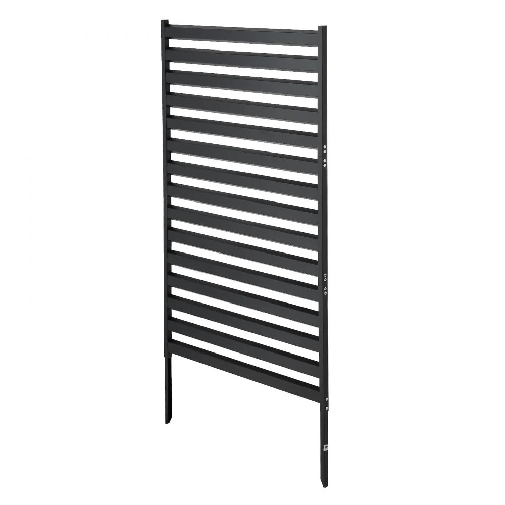 VEVOR Paravent 95,5x183 cm, Raumteiler aus Metall, Trennwand mit Erdspieße, Sichtschutz, Raumtrenner, Dekorative Sichtschutzwand, Ideal für Garten, Terrasse, Hof, Balkon, Schwarz