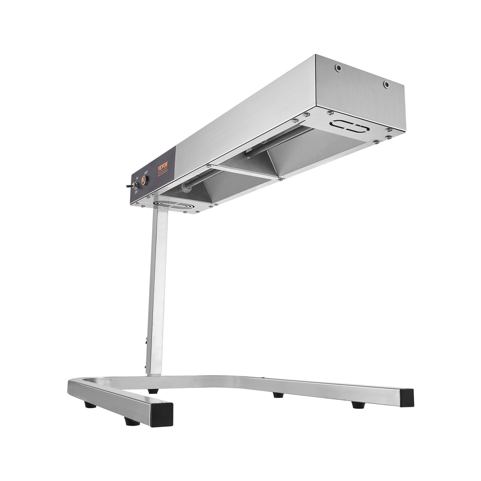VEVOR Pommes-Frites-Speisenwärmer, 750 W, kommerzielle Streifen-Lebensmittelheizlampe, elektrische Edelstahl-Warmlicht-Abgabestation, Arbeitsplatte 104–122 °F Pommes-Wärmer für Pommes-Buffet-Küchenres