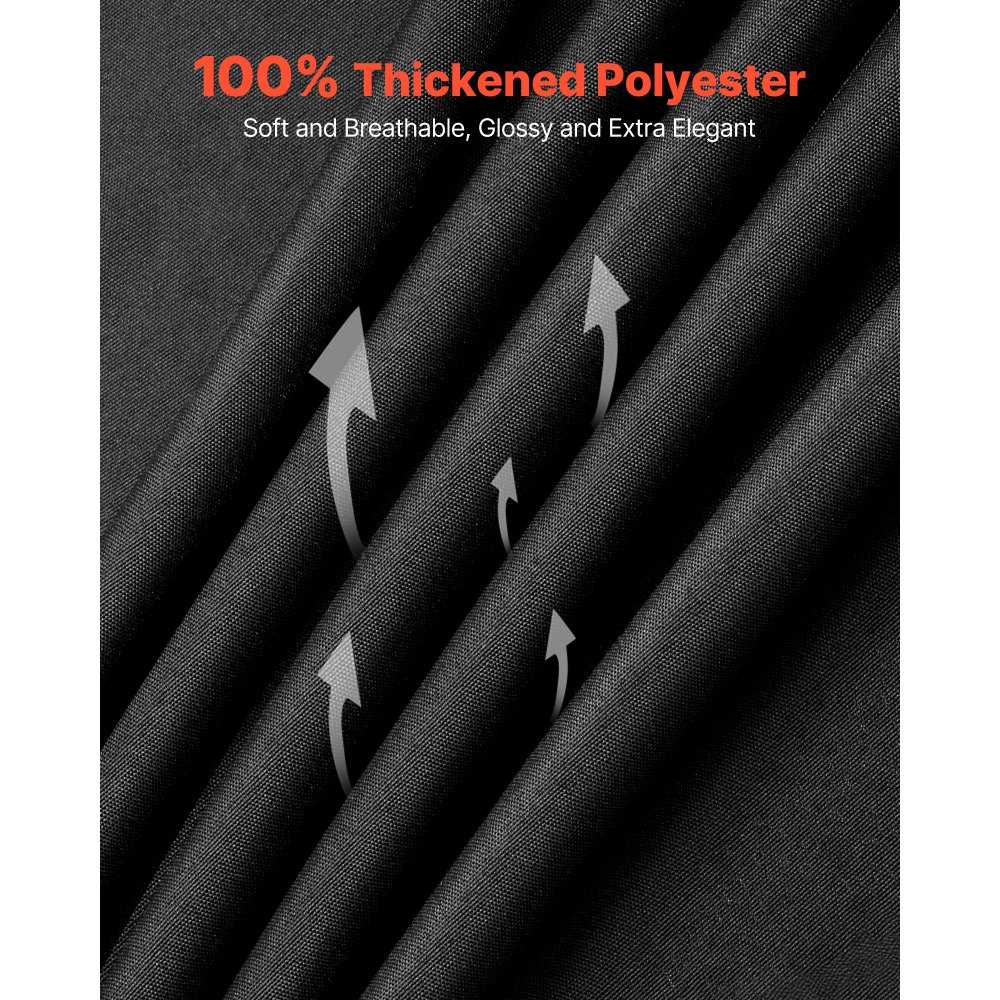 VEVOR 6 x runde Tischdecken Tischwäsche 3048 mm, knitterfreier Tischdeckenschutz, maschinenwaschbares Tischtuch aus Polyestergewebe für Partys Hochzeiten Bankette formelle Veranstaltungen, Schwarz