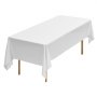 VEVOR 10 x Tischdecke Tischwäsche 1524x2591 mm, wiederverwendbarer Tischdeckenschutz, maschinenwaschbares Tischtuch aus Polyestergewebe für Partys Hochzeiten Bankette formelle Veranstaltungen, Weiß