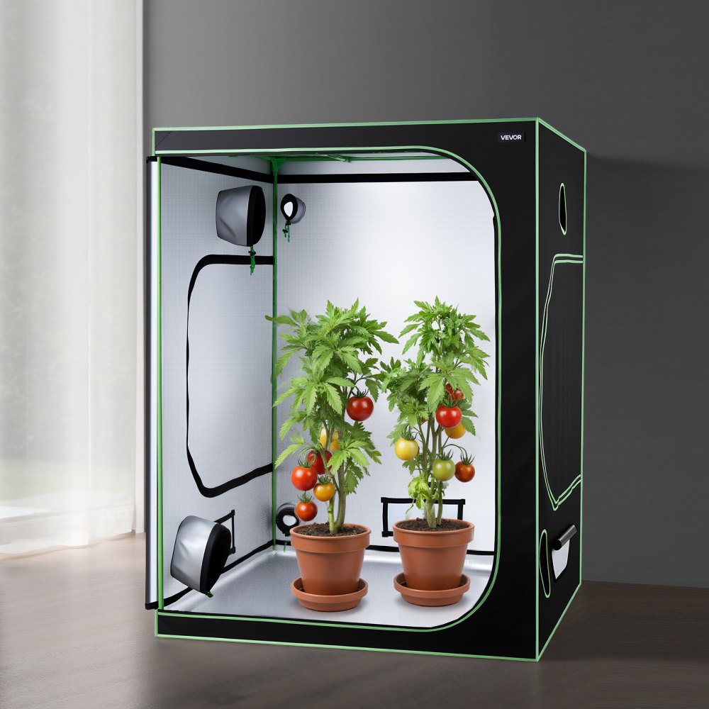 VEVOR Growzelt, 150x150x200 cm, Indoor-Pflanzenzelt mit Vollspektrum-LED-Zuchtlicht & Belüftungssystem, Growbox 600D hochreflektierendes Mylar, Zuchtzelte, Gewächshaus für Blumen & Gemüse