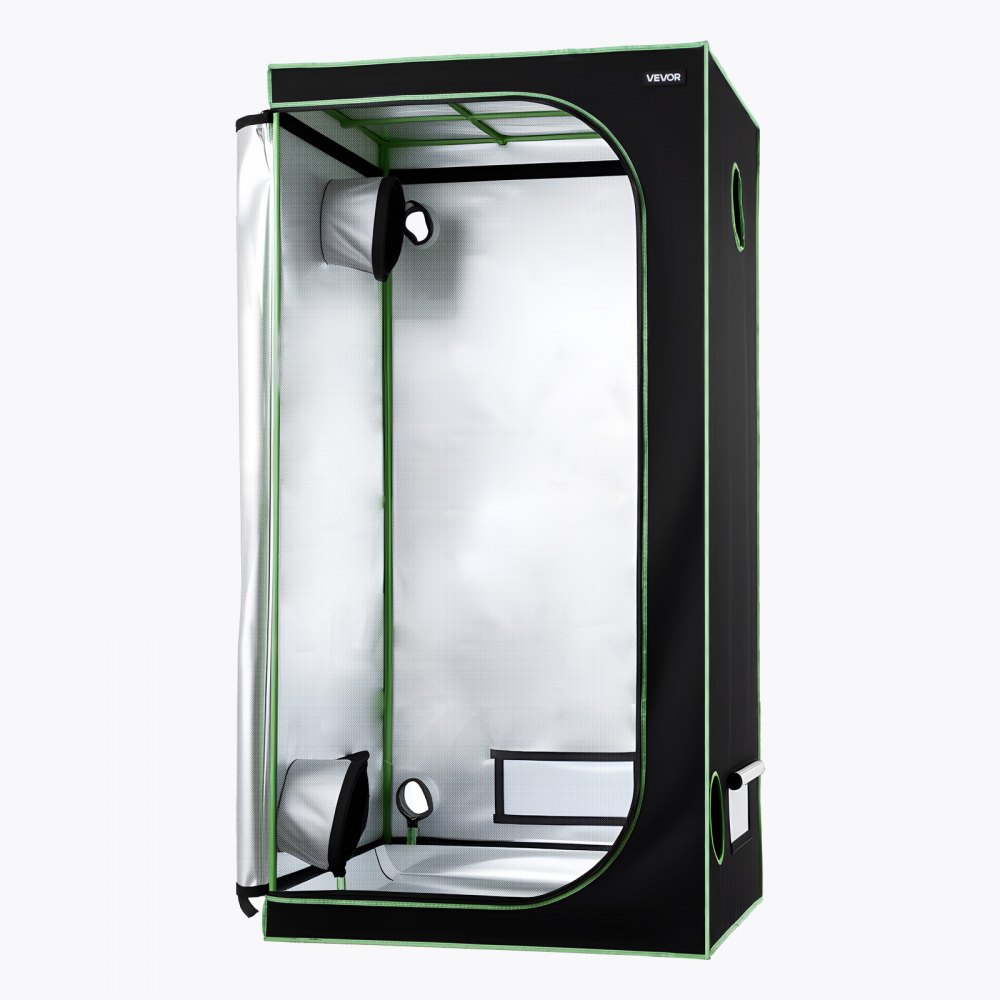 VEVOR Growzelt, 100x100x200 cm, Growbox 600D hochreflektierendes Mylar, Indoor-Pflanzenzelt mit Beobachtungsfenster, Bodenwanne & Reißverschluss, Gewächshaus Zuchtzelte für Obst, Blumen & Gemüse