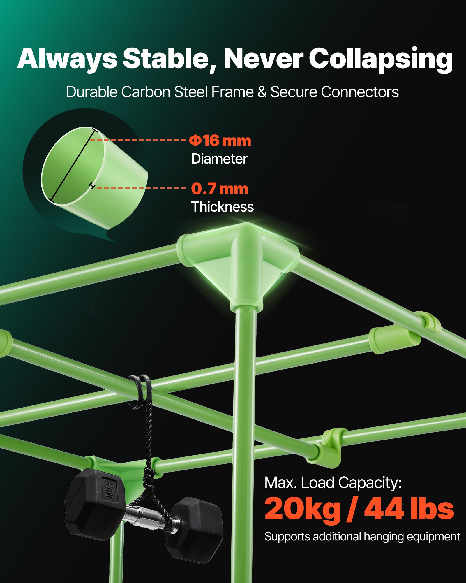 VEVOR Indoor Grow Tent, 60 x 60 x 180 cm, 600D High Reflective Mylar, Indoor Plant Tent with Observation Window, Floor Tray & Zipper, Heavy Duty Growing Tents for Fruit Flower Veggie