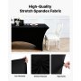 VEVOR 3 x Stretch Spandex Tischdecke Tischwäsche (rechteckig) geeignet für 1829 mm Tische, waschbarer knitterfreier Tischdeckenschutz, Tischtuch für Partys Hochzeiten Bankette Festivals, Schwarz