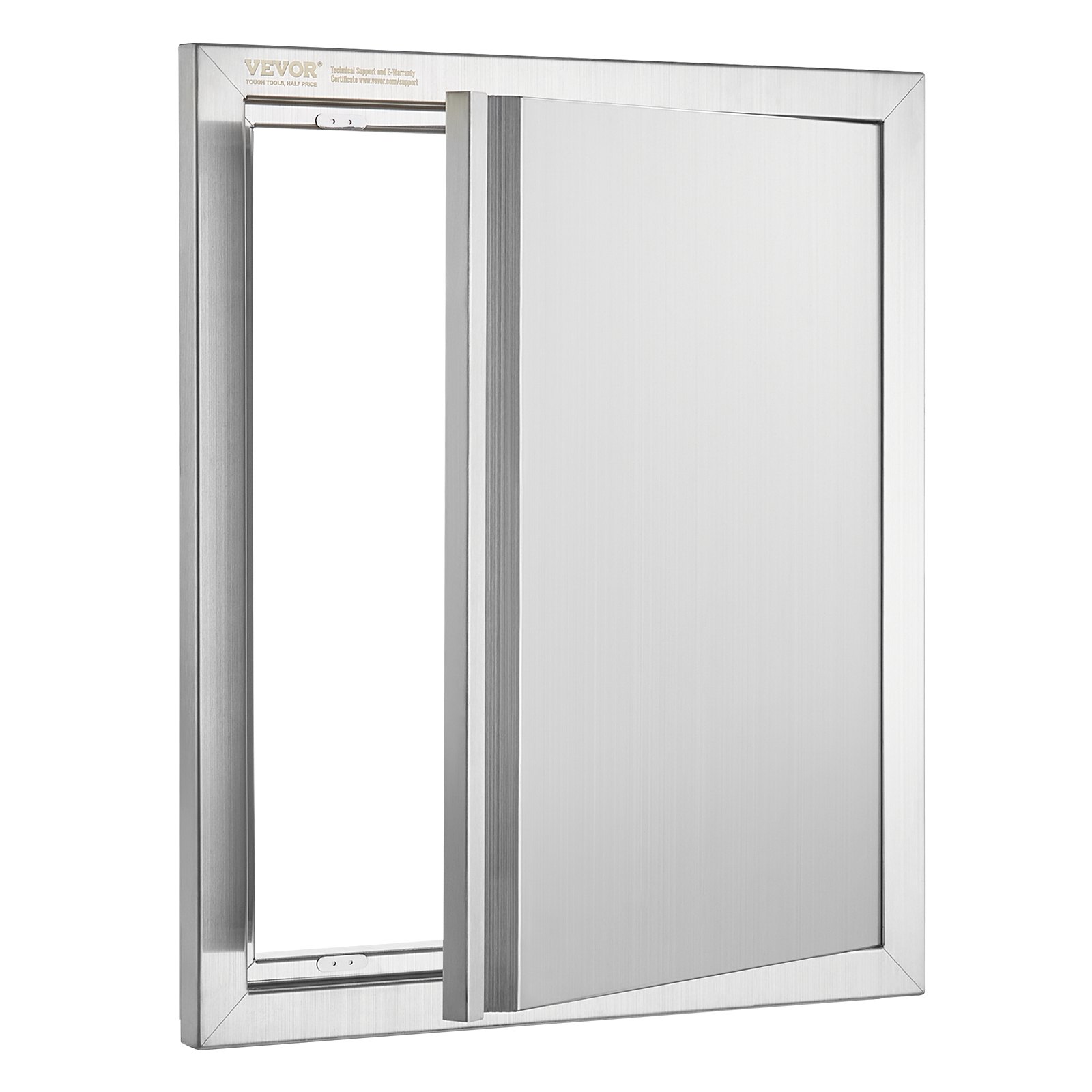 VEVOR Grill Access Door, 457 x 533 mm, Single Outdoor Kitchen Door, Flush Mounted Stainless Steel Door, Vertical Wall Door with Retractable Handle, for Grill Island, Grill Station, Outdoor Cabinet