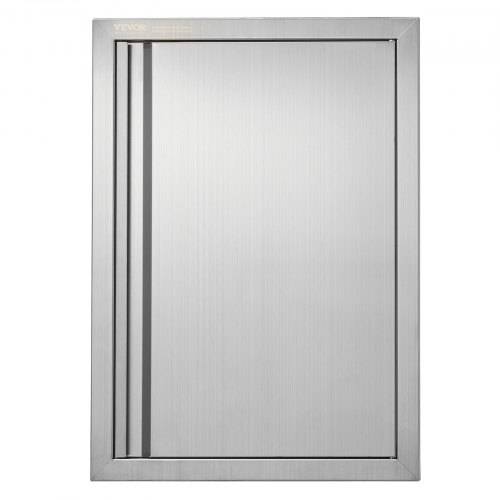 VEVOR Grillzugangstür, 432 x 610 mm, Einzelne Außenküchentür, Flächenbündig Montierte Edelstahltür, Vertikale Wandtür mit Versenkbarem Griff, für Grillinsel, Grillstation, Außenschrank