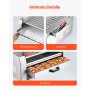 VEVOR Hot Dog Grill Maschine 30 Hot dogs 11 Rollen Edelstahl, 2400 W, Elektrogrill mit Brötchenwärmer & Abdeckung (Glas + PC) & 3 Temperaturregler & seitlicher Aufbewahrungsbox & Ölauffangschale