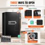 VEVOR Safe Tresor mit feuerfester Geldtasche, Einzeltür-Safe 113 L, 2 Trennwände, digitaler Möbeltresor mit Schlüssel und Code, Wertsachenbox für Geld und Schmuck, Geldtresor Schwarz