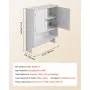 VEVOR Badezimmer Wandschrank Medizinschrank mit 2 Türen & verstellbaren Regalen, Aufbewahrungsschrank Hängeschrank mit offener Trennwand & Handtuchhalter für Toilette Waschküche Küche