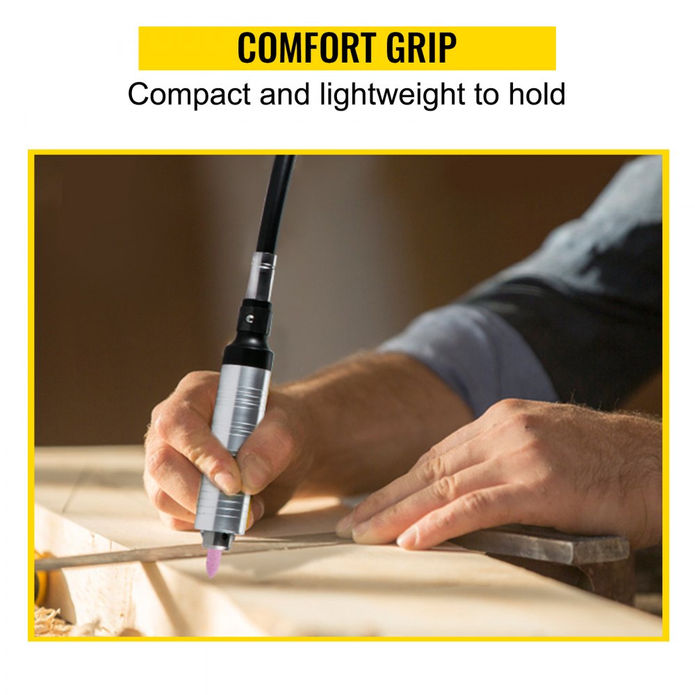 VEVOR Elektrische Drehwerkzeug Flex Shaft Wellen Aufhängung 380 W Schnellschleif Gerät biegsamer Welle, Hängemühle Wellenlänge 100cm, Fußpedal-Steuerung 500-23000U/min, Dreibackenfutt, 45 Stk. Zubehör