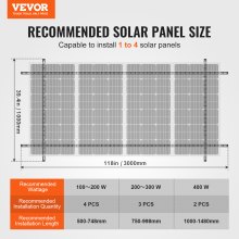 VEVOR Solarmodul Halterung Solarpanel Halterung 30-60° verstellbar 300x100x80cm