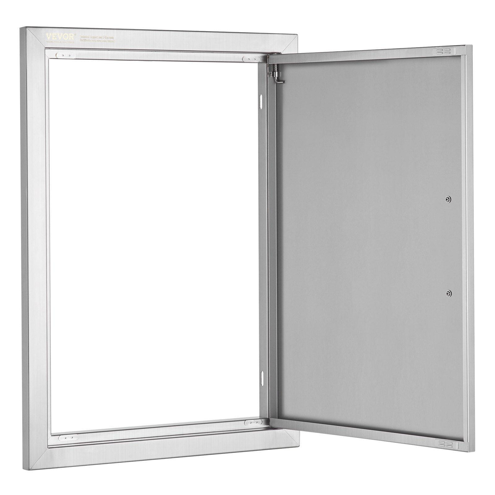 VEVOR Grill Access Door, 457 x 610 x 45 mm, Single Outdoor Kitchen Door, Flush Mounted Stainless Steel Door, Vertical Wall Door with Handle, for Grill Island, Grill Station, Outdoor Cabinet