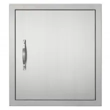 VEVOR Grill-Zugangstür, 457 x 508 mm, Einzelne Außenküchentür, Flächenbündig Montierte Edelstahltür, Vertikale Wandtür mit Griff und Haken, für Grillinsel, Grillstation, Außenschrank