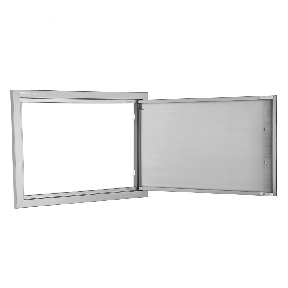 VEVOR Grill-Zugangstür, 610 x 432 x 46 mm, Einzelne Außenküchentür, Flächenbündig Montierte Edelstahltür, Vertikale Wandtür mit Griff, für Grillinsel, Grillstation, Außenschrank  usw.