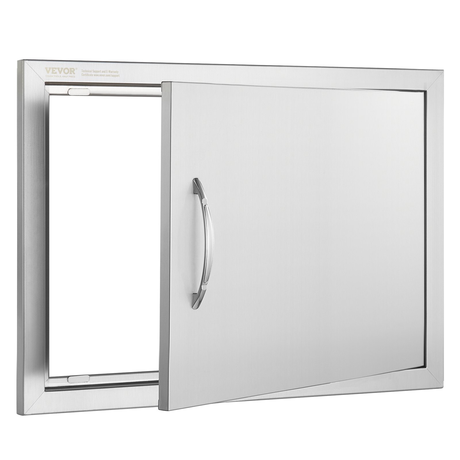 VEVOR Grill-Zugangstür, 610 x 432 x 46 mm, Einzelne Außenküchentür, Flächenbündig Montierte Edelstahltür, Vertikale Wandtür mit Griff, für Grillinsel, Grillstation, Außenschrank  usw.