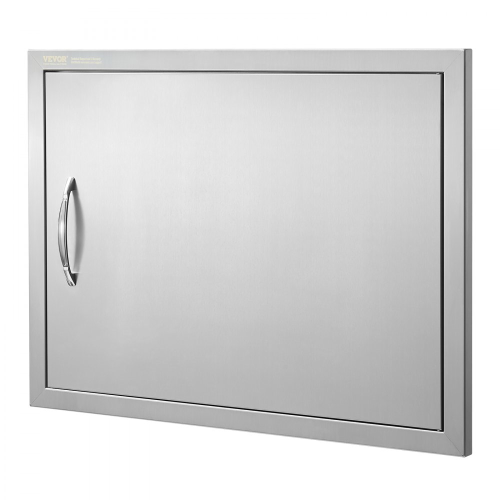 VEVOR Grill-Zugangstür, 685 x 508 mm, Einzelne Außenküchentür, Flächenbündig Montierte Edelstahltür, Vertikale Wandtür mit Griff, für Grillinsel, Grillstation, Außenschrank