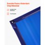 VEVOR Schweißvorhang, 1740x1740 mm Schweißschutzwand, flammhemmende Vinyl-Schweißschutzwand mit feststellbaren Schwenkrädern und 6-stufigem UV-Schutz für Werkstatt-/Industrieeinsatz, Blau