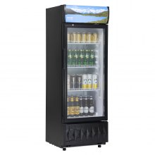 VEVOR Getränkekühlschrank Flaschenkühlschrank Schwarz 195 L, Getränkekühlschrank mit 3 Verstellbaren Einlegeböden, Gastro Getränkekühler 7-Stufige Knopfsteuerung, LED Kommerzieller Kühlschrank