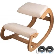 VEVOR ergonomischer Hocker Kniehocker mit Hüftpolster, Gesundheitsstuhl für Zuhause, Kniestuhl zur Verbesserung der Rückenschmerzen Nackenschmerzen Lindern & Körperhaltung (Weiße Eiche)