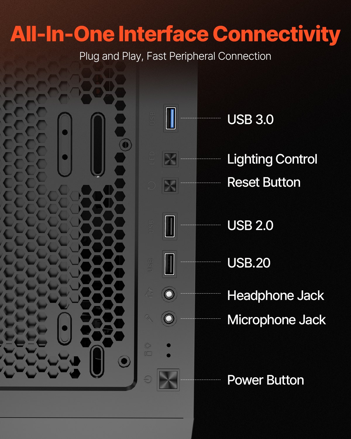 VEVOR PC-Gaming-Gehäuse, Mid-Tower, gehärtetes Glaspanel mit hohem Luftstrom, Staubfilter, 3x 120 mm ARGB-Lüfter, Kabelmanagement, für GPUs mit bis zu 320 mm Länge, für ATX / M-ATX / ITX