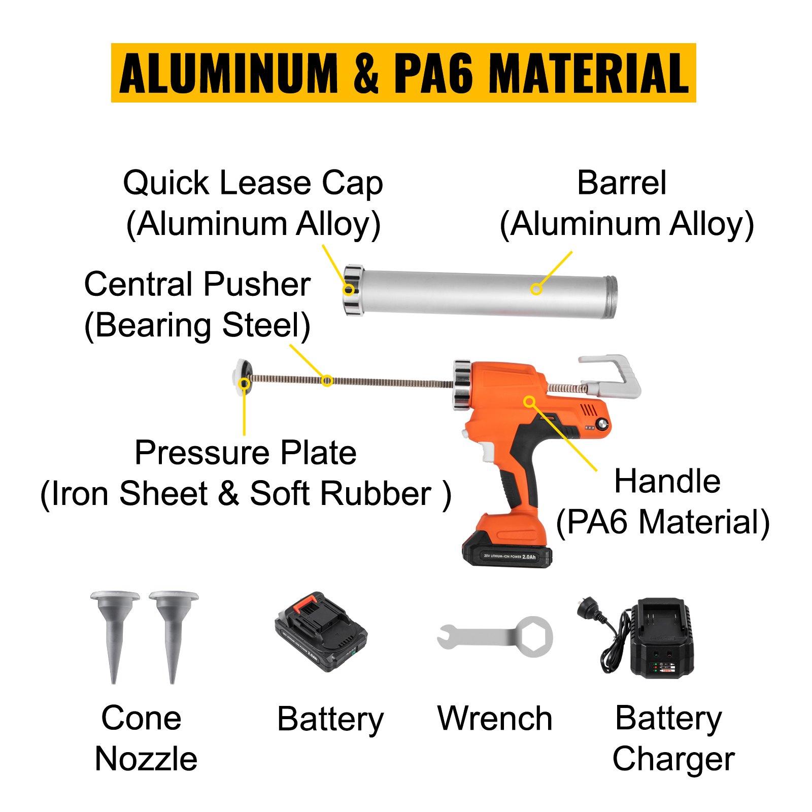 Vevor Akku Kartuschenpistole 20v Akku Kartuschenpresse 6500n Schnell Ladegerät