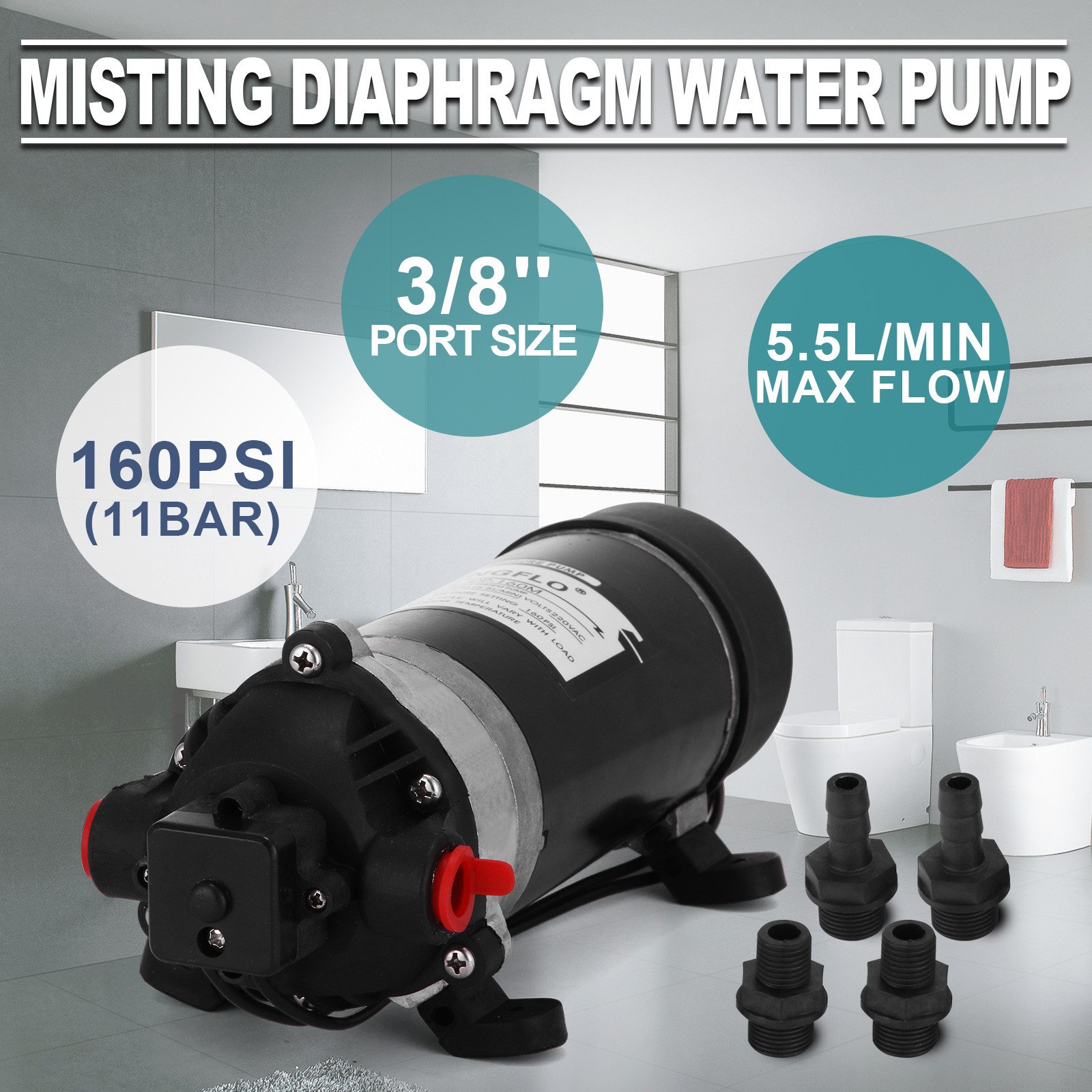 220v 160psi Membranpumpe Wasserpumpe Boot Caravan Für Waschen Generation