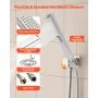 VEVOR Duschsystem-Set mit 10 Zoll Regenduschsystem / 6 Körperbrausen / 2 in 1 Handbrause, drehbarer Regenkopfsystem (3 Funktionen), Messingventil und Verkleidungssatz, Chrom Badezimmer