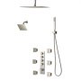 VEVOR Duschsystem-Set mit 16 Zoll Regenduschsystem / 6 Zoll Wandmontagekopf / Handbrause / 6 Körperbrause, Doppelregenkopf, Messingventil Verkleidungssatz Zierset, gebürstetes Nickel