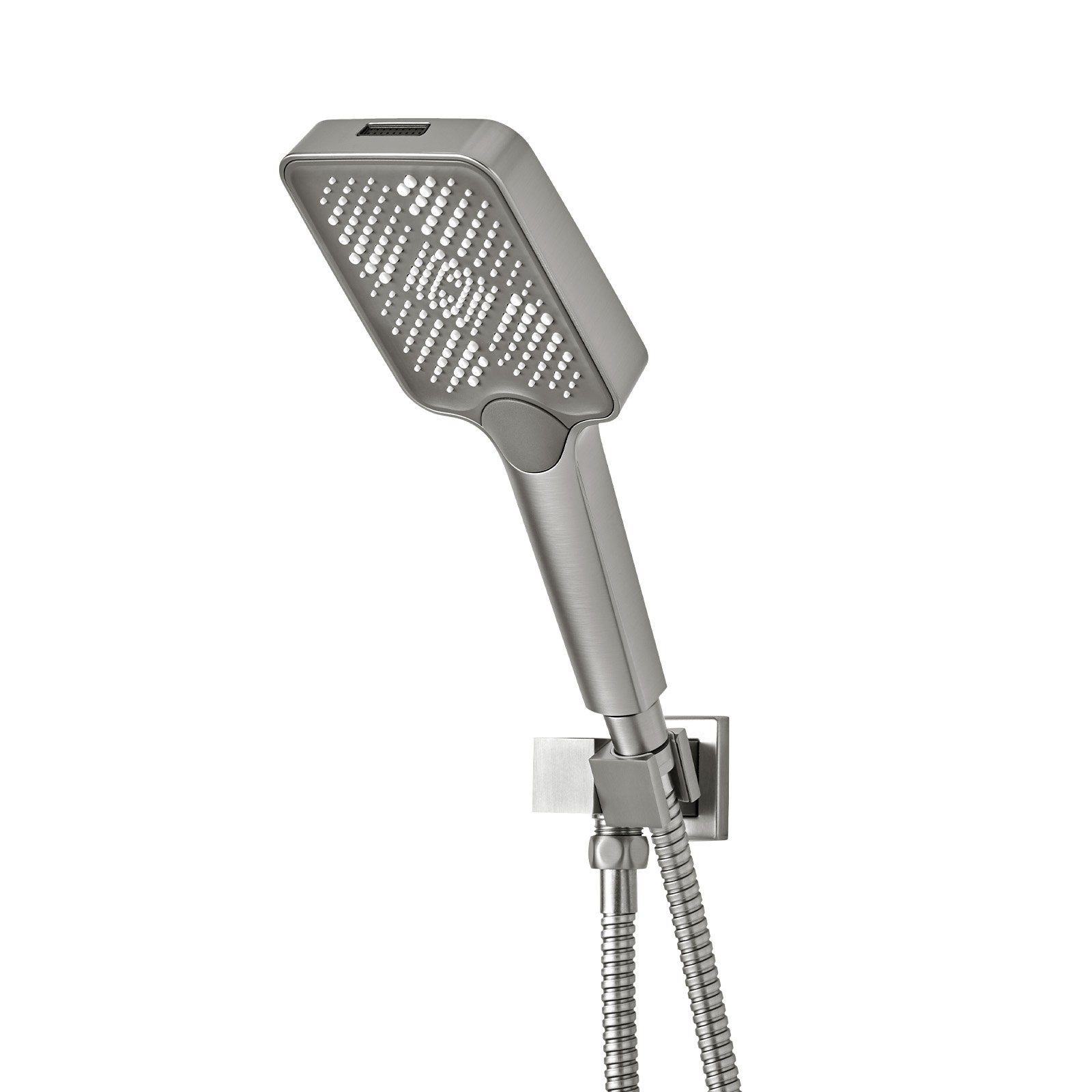 VEVOR Duschsystem-Set mit 12 Zoll Regenduschsystem / 6 Zoll Wandmontagekopf / 4 in 1 Handbrause, drehbarer Doppelregenkopf (3 Funktionen), Messingventil und Verkleidungssatz, gebürstetes Nickel