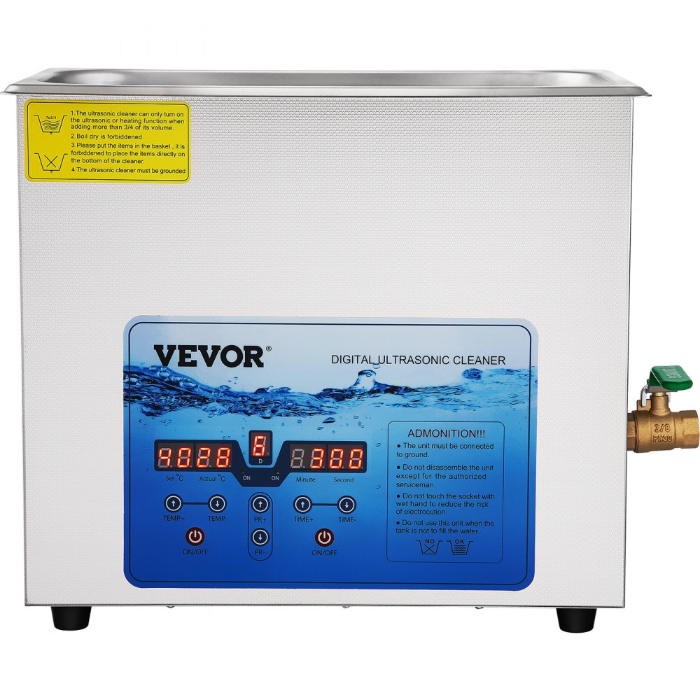 VEVOR Ultrasonic Cleaning Device, 6L Ultrasonic Cleaner for Glasses, Watches, Jewelry, Earrings, Rings, Necklaces, Razors, Dentures, Tools, Jewelry Cleaning Ultrasonic 36-40 kHz
