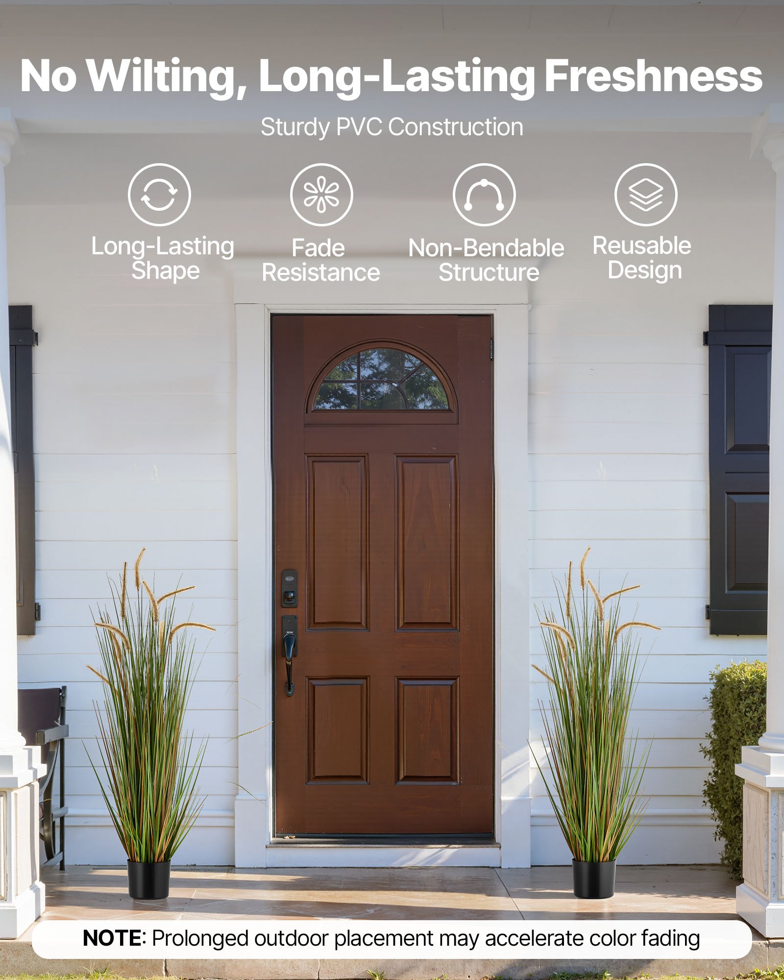 VEVOR Kunstrasenpflanze, 2er-Pack 1194 mm Schachtelhalm-Schilfgras im Topf, PVC-Kunstpflanze, künstliche Grünpflanzen, Sträucher für Haus, Garten, Büro, Zimmerdekoration, Einweihungsparty, Grün