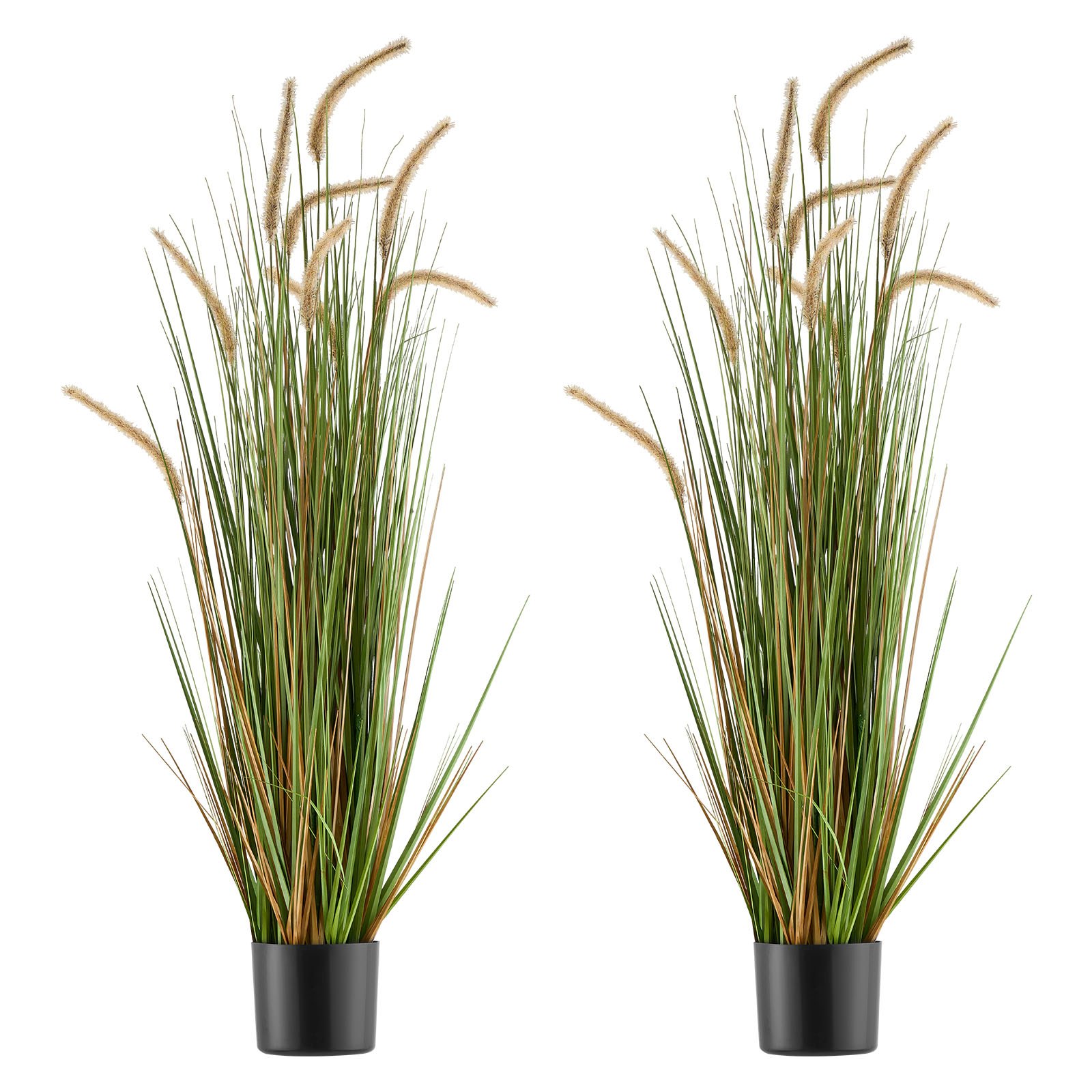 VEVOR Kunstrasenpflanze, 2er-Pack 1194 mm Schachtelhalm-Schilfgras im Topf, PVC-Kunstpflanze, künstliche Grünpflanzen, Sträucher für Haus, Garten, Büro, Zimmerdekoration, Einweihungsparty, Grün