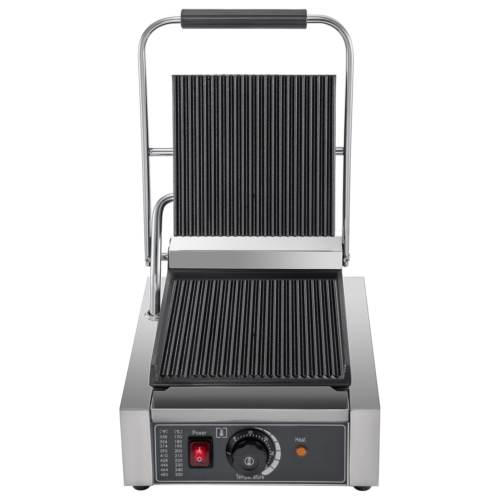 Kontaktgrill - Geriffelt 1800 W Gastro Panini Toaster Elektro Grillplatte 220v