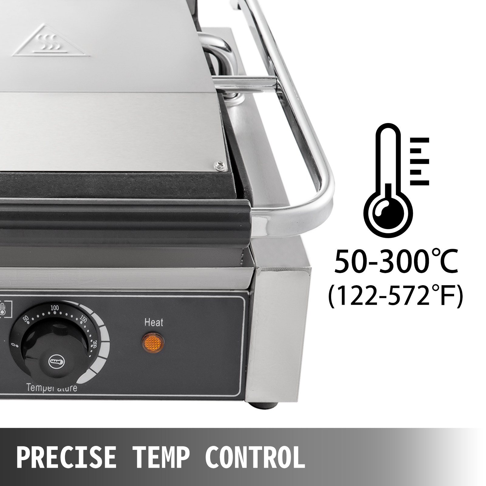 Kontaktgrill - Geriffelt 1800 W Gastro Panini Toaster Elektro Grillplatte 220v