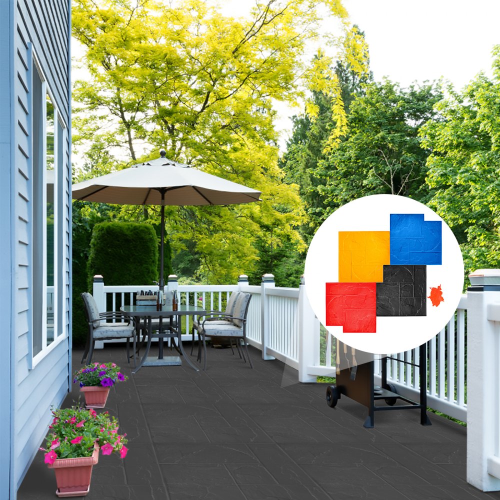 Vevor Betonformen 61x61 Cm Steinstruktur Gießform 4 Stück Farbig Pflasterform