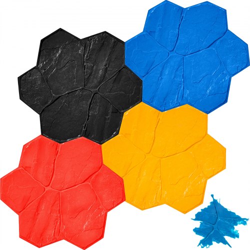 Vevor Betonformen 76x76cm Schalungsform Steinstruktur Gießform 4 Stk. Sechseckig