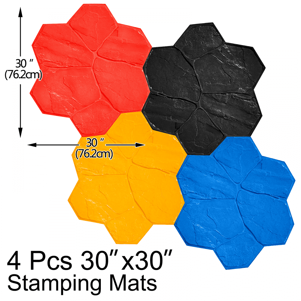 Vevor Betonformen 76x76cm Schalungsform Steinstruktur Gießform 4 Stk. Sechseckig