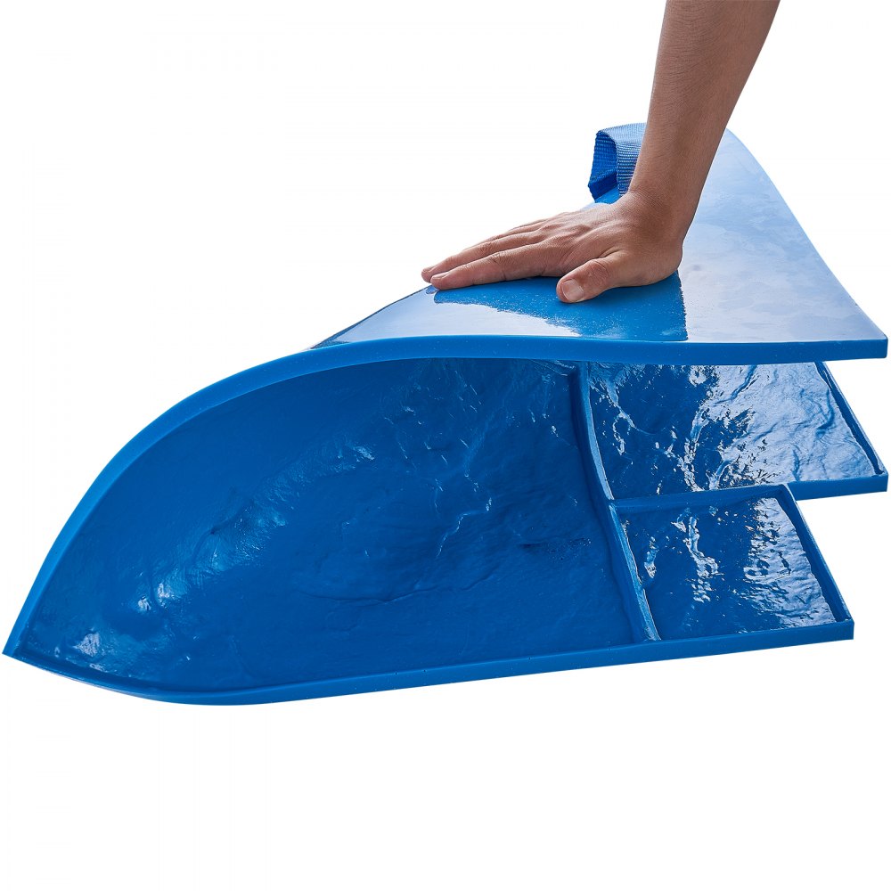 VEVOR Betonstempelmatte, 61 x 61 cm, 7 Stück, Betonstrukturhaut, Polyurethan-Stempel, Steinfliesen-Strukturmatte, Schieferbodenabdruck, nahtloser Stempel, Betonformen für dekorative Außenbereiche, mehrfarbig