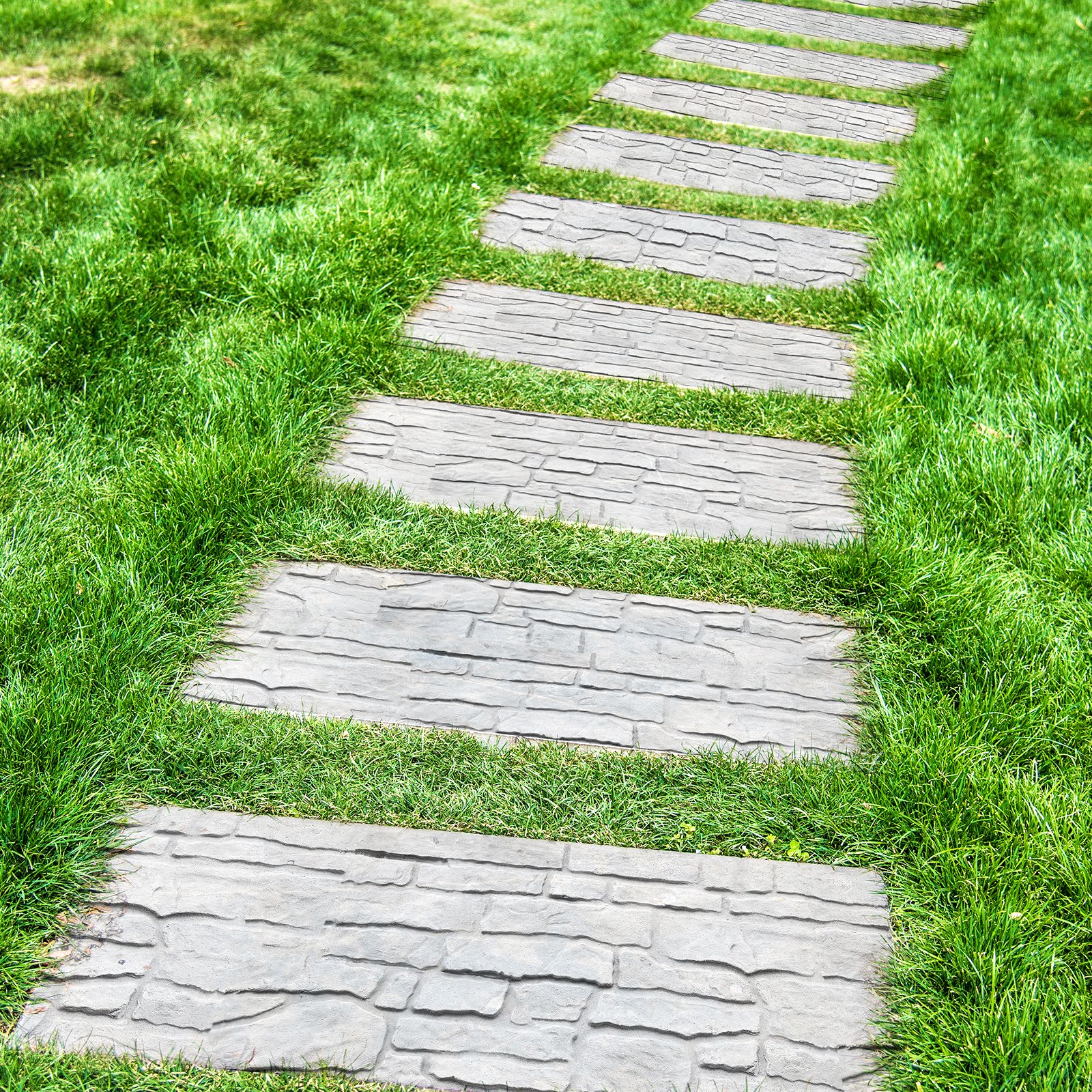 VEVOR Betonstempelmatte, 71 x 30 x 1,5 cm, Betonstrukturhaut, Polyurethan-Stempel, Steinfliesen-Strukturmatte, Schieferbodenabdruck, nahtloser Stempel, Betonformen für dekorative Außenbereiche, rot