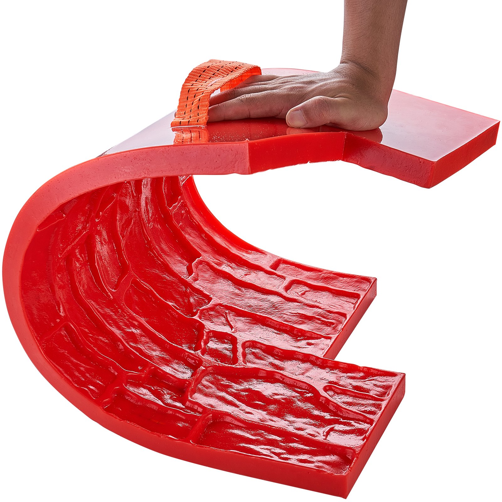 VEVOR Betonstempelmatte, 71 x 30 x 1,5 cm, Betonstrukturhaut, Polyurethan-Stempel, Steinfliesen-Strukturmatte, Schieferbodenabdruck, nahtloser Stempel, Betonformen für dekorative Außenbereiche, rot